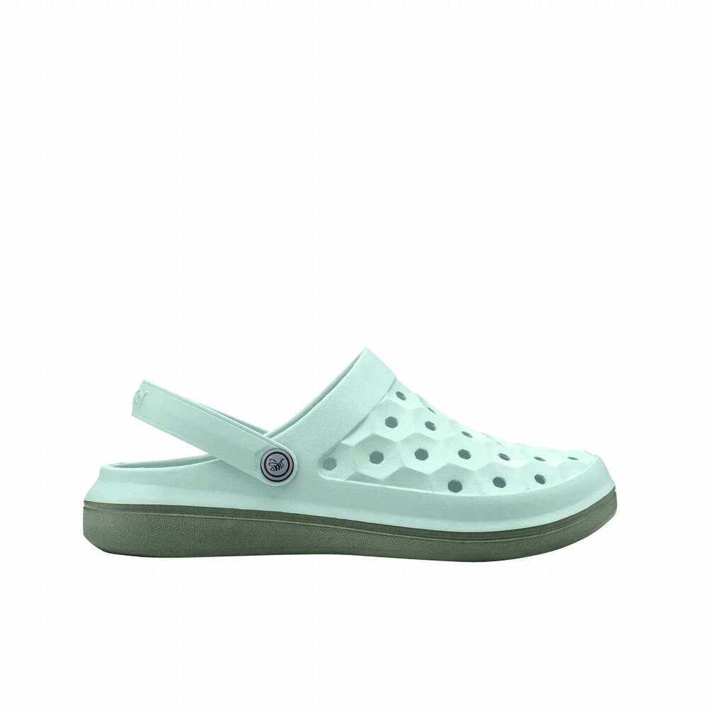 NEW JOYBEES unisex two tone varsity clogs in mint julip sage